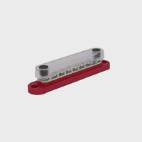 Exotronic 150A Red 2x M6 Stud Busbar with 5 Screws & Cover