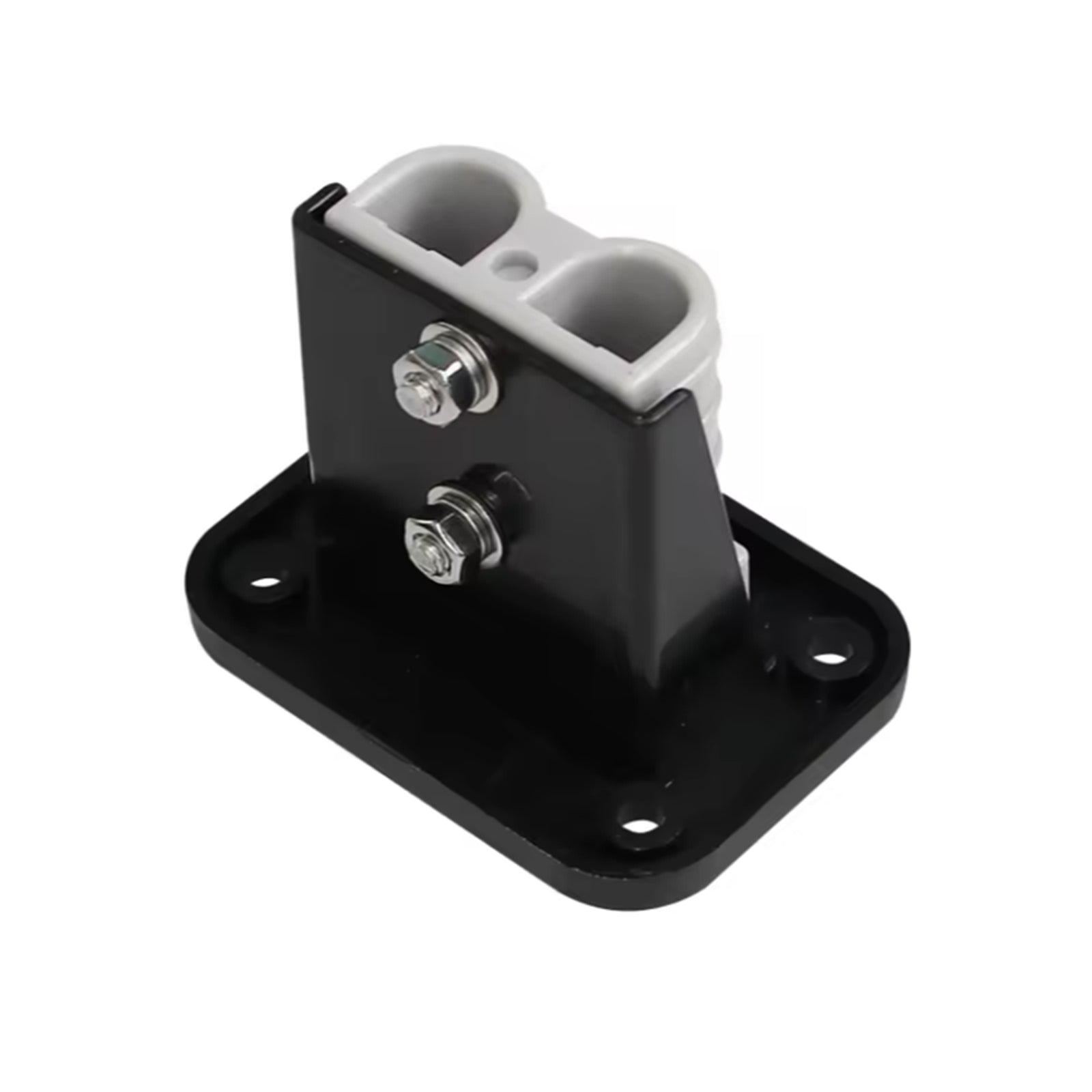 Back of flush mount panel showing rear cable entry points of 50A Anderson plug