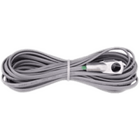 Coiled grey temperature sensor cable with metal ring terminal lug