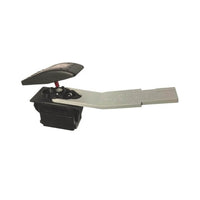 Grey plastic rocker switch removal tool prying a black rocker cover off a switch base
