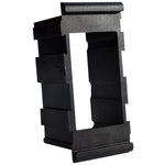 Black modular middle mounting panel for a rocker switch with side interlocking clips