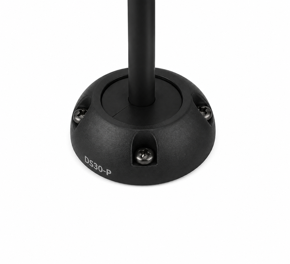 Black vertical cable seal with 9-14mm cable entry and stainless screws