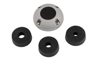 Scanstrut cable seal housing shown from above with three various sized black rubber bungs