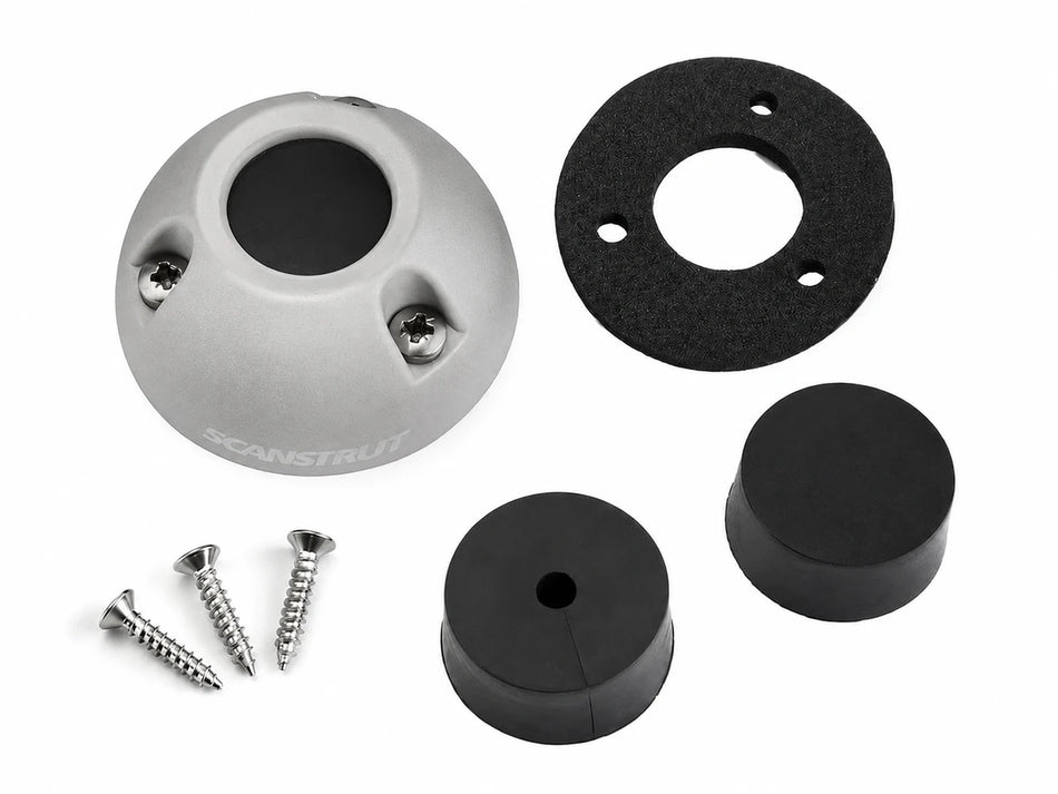 Components of the DS16-SL cable seal including dome, bungs, screws and gasket