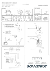 Installation manual diagram for Scanstrut DS6 vertical cable seals showing assembly steps
