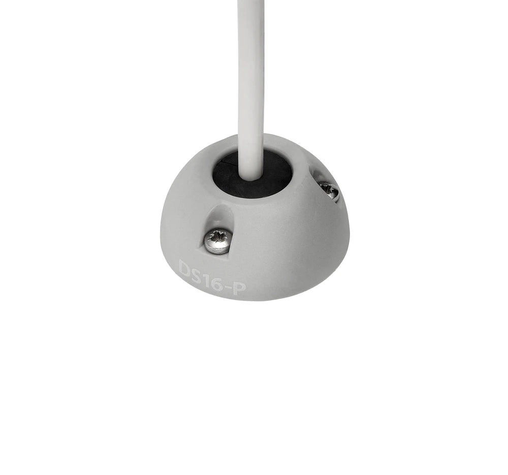 Scanstrut grey vertical cable seal with white cable passing through black rubber bung