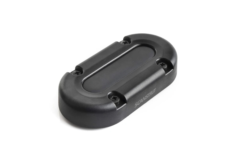 Side perspective of the black Scanstrut multi cable deck seal