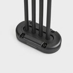 Black multi cable seal with four black cables passing through a vertical waterproof entry