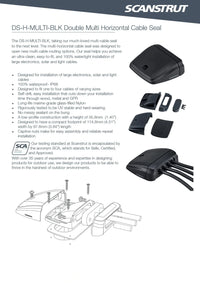 Specification sheet for Scanstrut DS-H-MULTI-BLK multi horizontal cable seal
