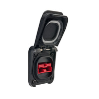 Scanstrut Ventura solar input socket with open flip lid and red 50A Anderson connector