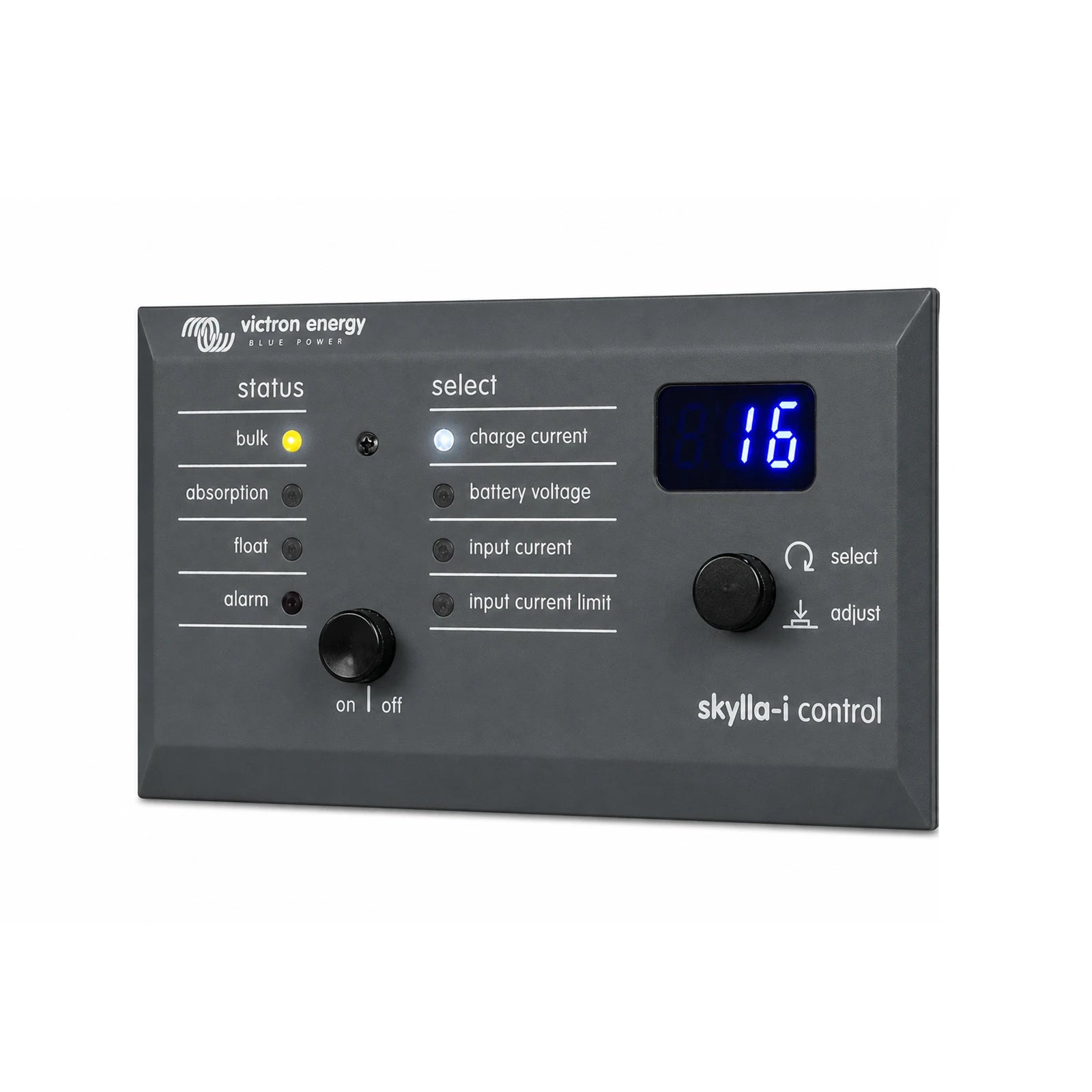 Perspective view of the Skylla-i Control GX remote interface for charger monitoring