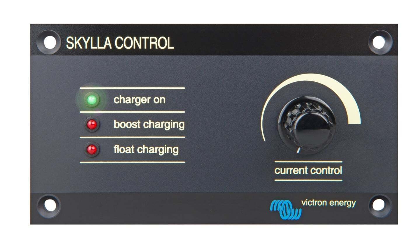 Victron Skylla remote control panel with current adjustment dial and status LEDs