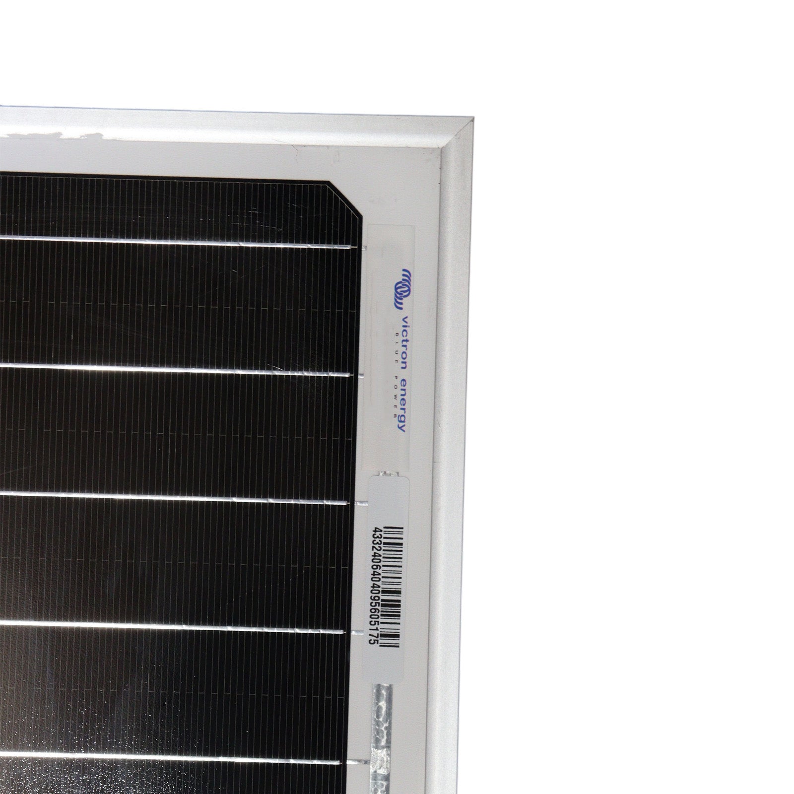 Close-up of the aluminium frame and monocrystalline solar cell texture
