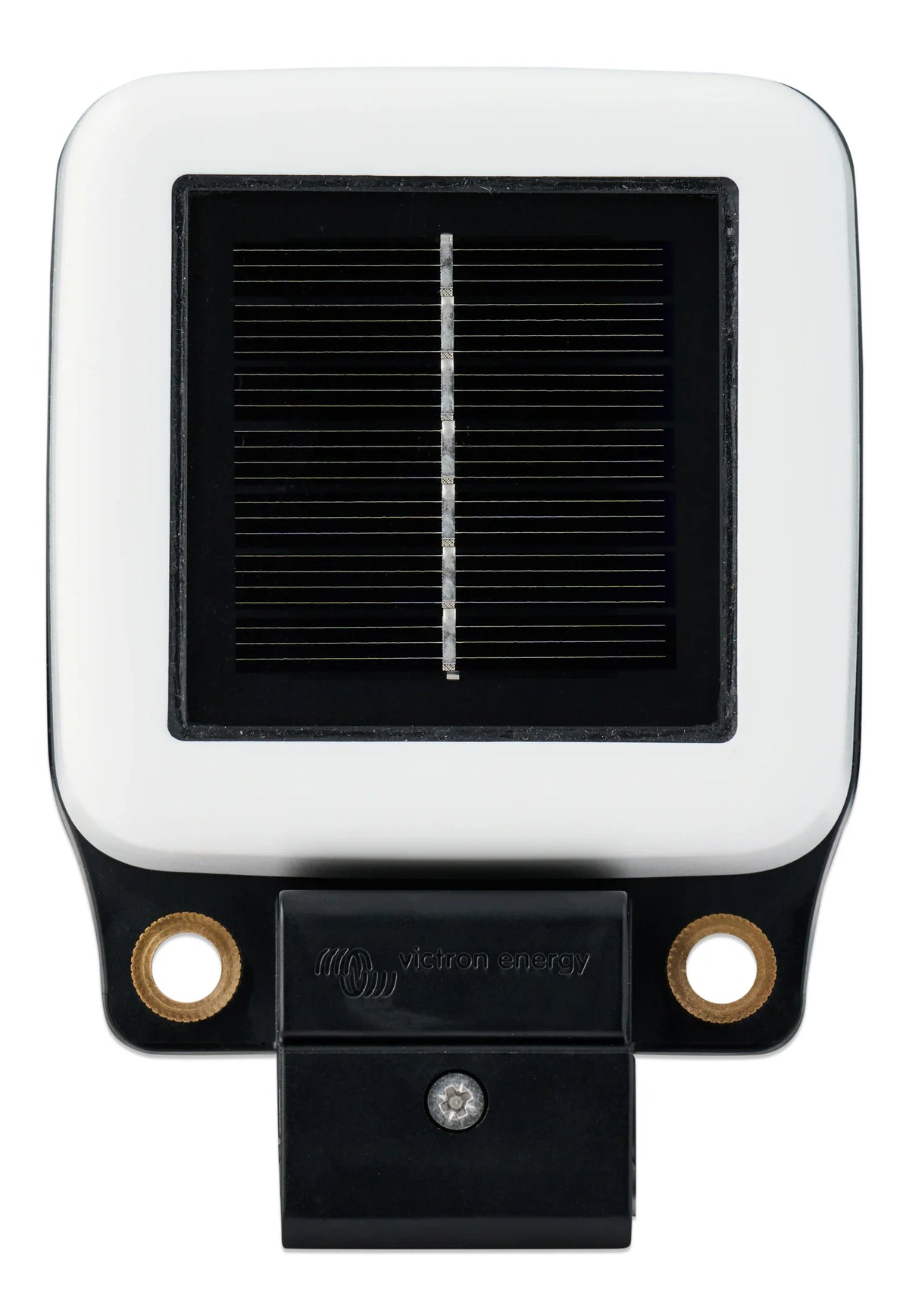 Top view of monitor showing two 6.5mm mounting holes and alignment bracket