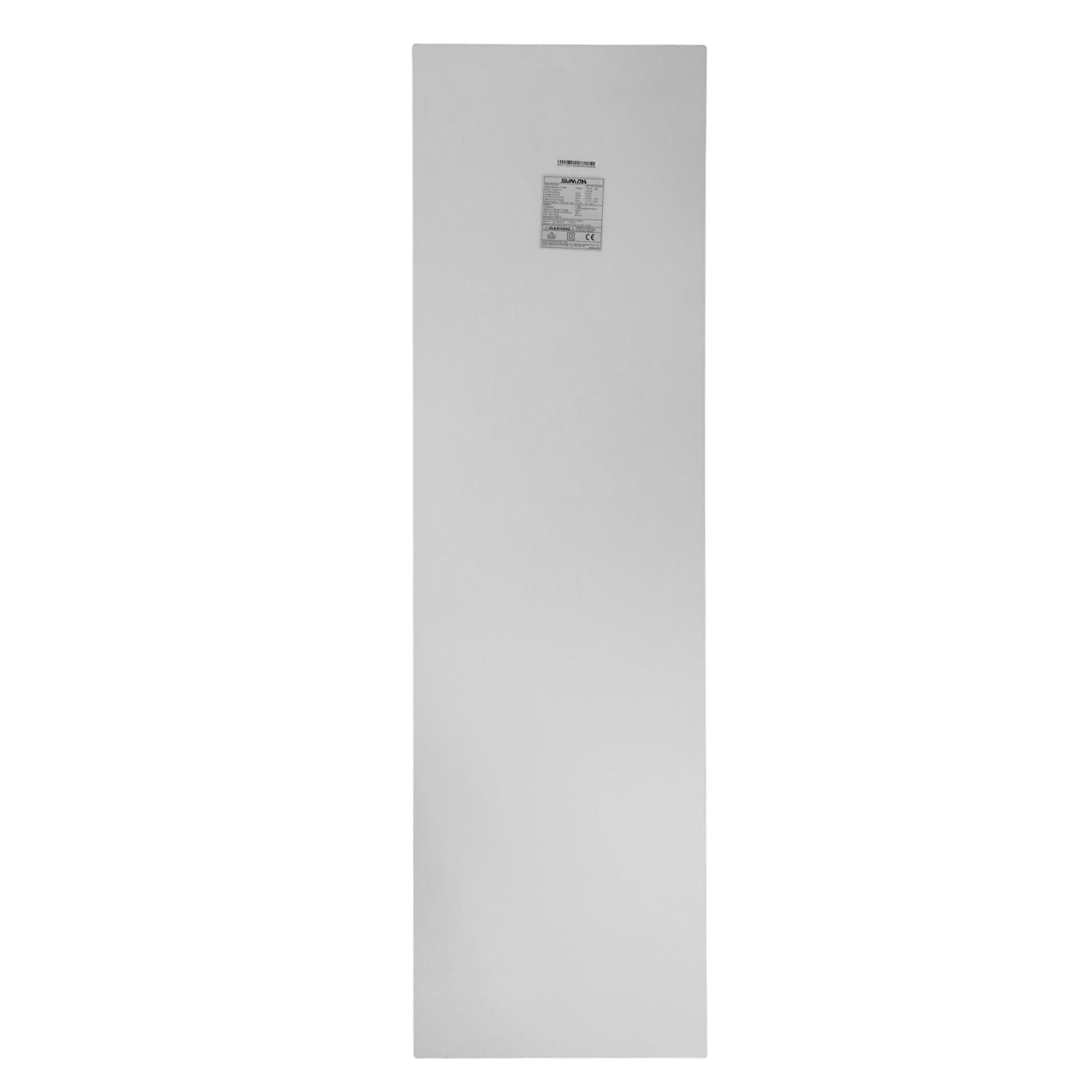 Rear view of Sunman 100W solar panel featuring a clean white backsheet and technical specification label