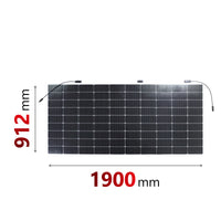 Sunman 320W solar panel diagram indicating dimensions of 1900mm in length and 912mm in width