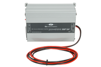 Grey TBS 24V 350W pure sine wave inverter with attached DC input cables