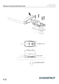 Technical dimensional drawing of the horizontal deck seal