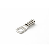 Angled view of a tinned copper bellmouth lug for 16mm squared cable and M10 stud