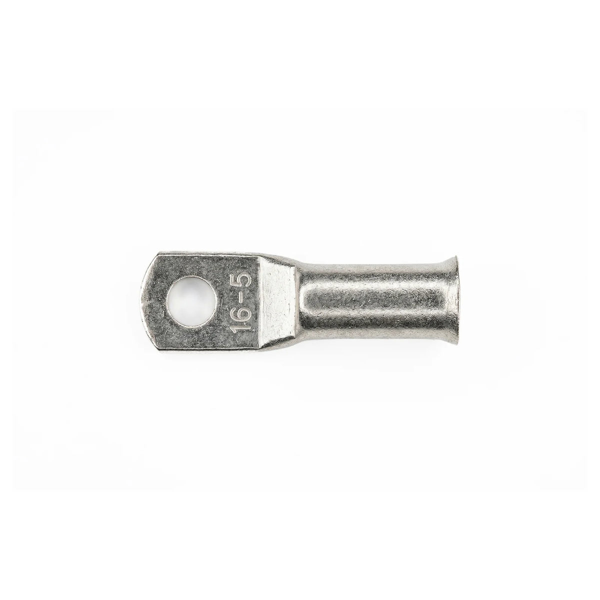 Top-down view of 16mm² M5 copper lug with size identification markings