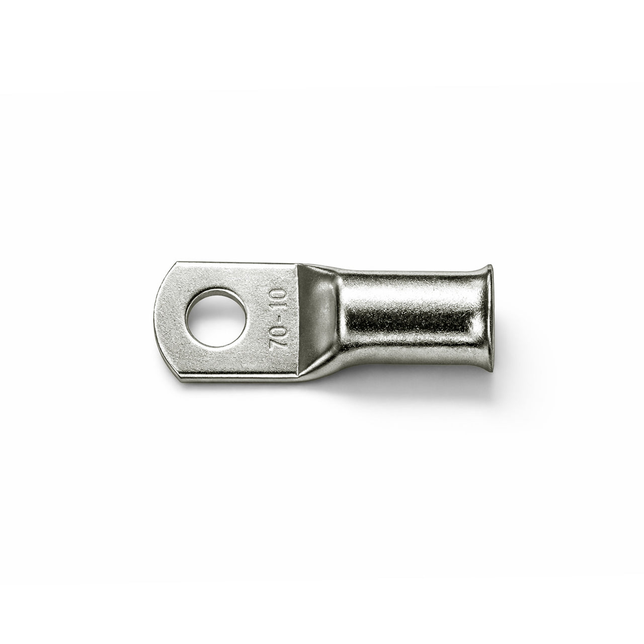 Top-down view of 70mm² M10 copper lug with size identification markings