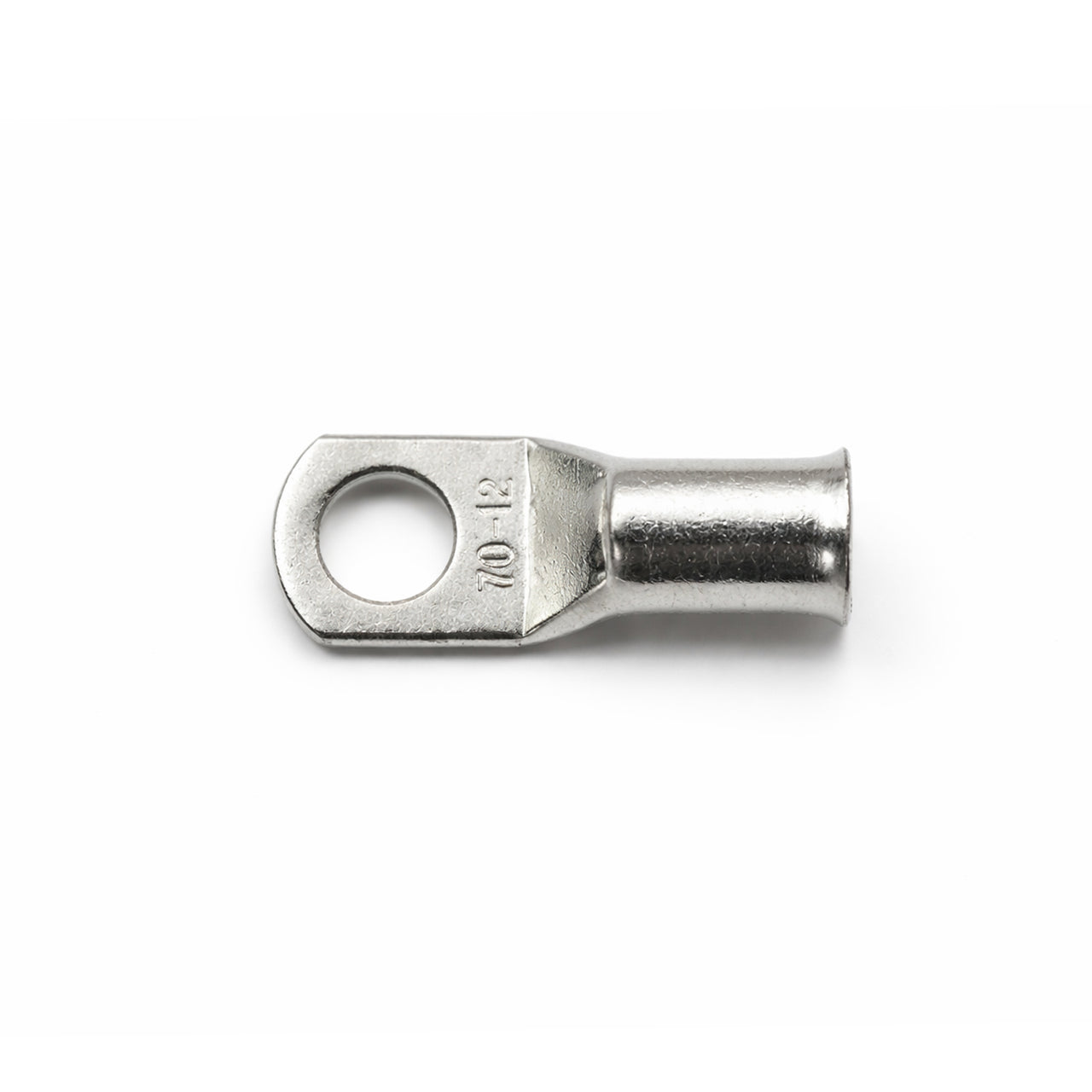 Top-down view of 70mm² M12 copper lug with size identification markings