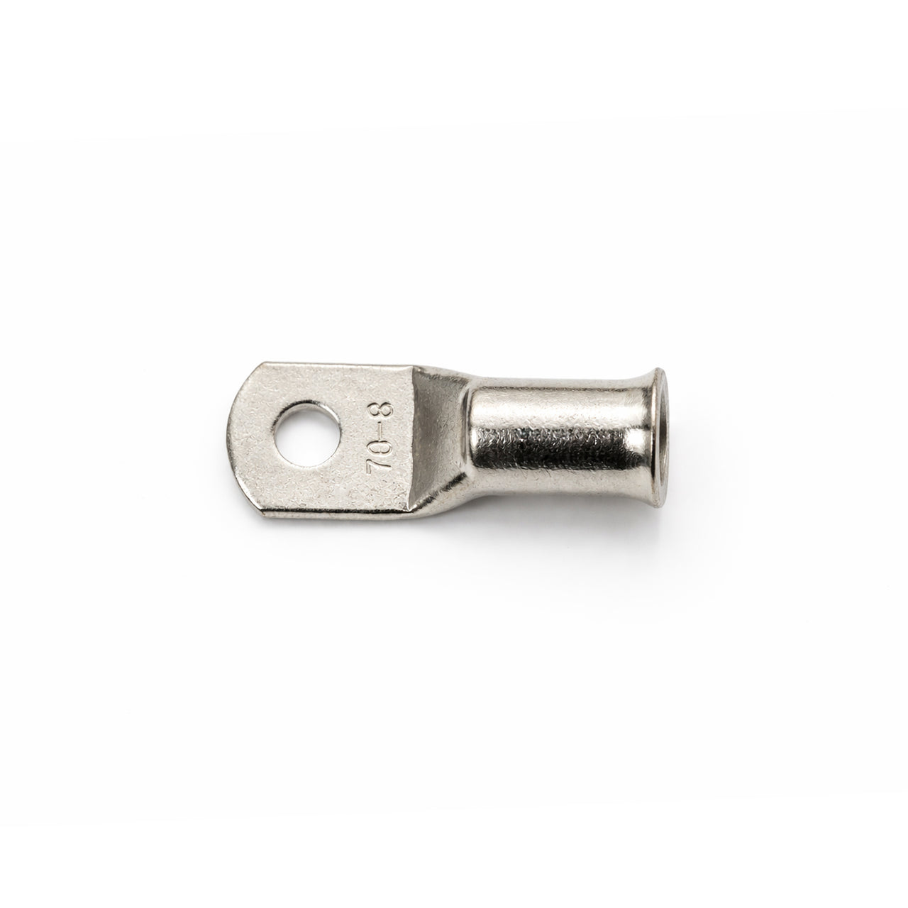 Top-down view of 70mm² M8 copper lug with size identification markings