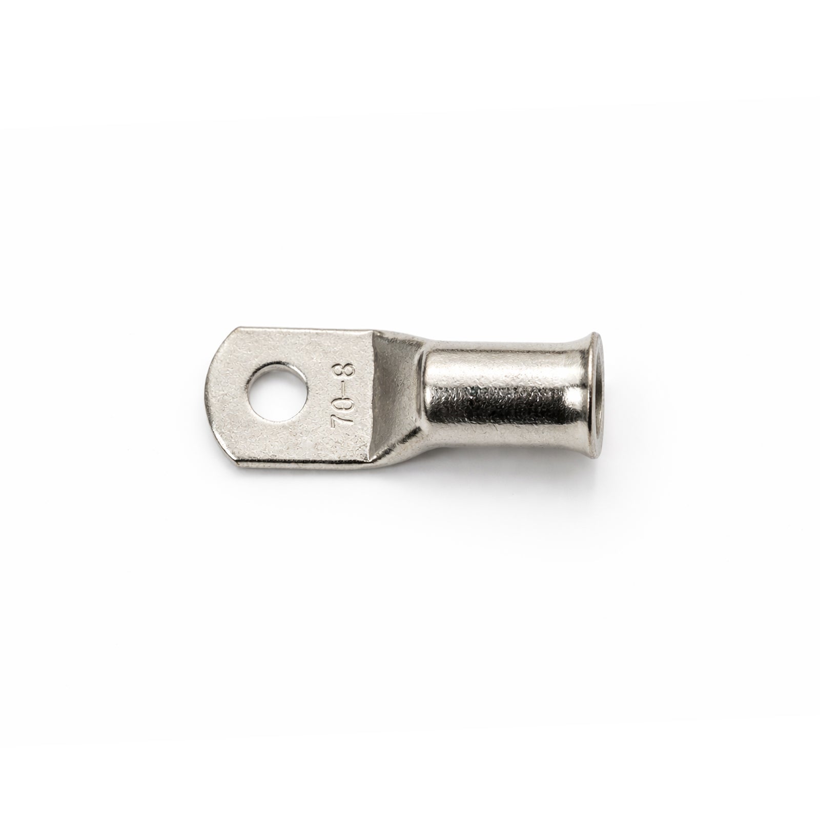 Top-down view of 70mm² M8 copper lug with size identification markings