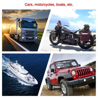 Collage showing switch panel applications in trucks, motorcycles, boats and jeeps