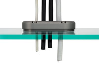Side view of the cable seal installed on a transparent surface showing the internal seal