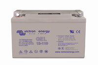 Direct front view of the Victron 12V 110Ah gel deep cycle battery