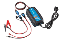 Victron 12V 15A Blue Smart IP65 battery charger with AU NZ plug, alligator clips and ring terminal leads