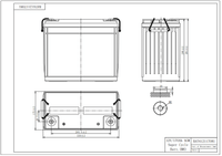 Technical drawing of the Victron 170Ah battery with millimetre dimensions