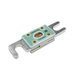 Victron CNN 325A 80V fuse for Lynx Shunt showing green insulated body and silver-plated copper terminals