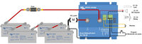 Installation diagram for the 48V 100A Smart BatteryProtect with electrical connections