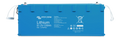 Front view of Victron 48V 100Ah Smart NG lithium battery with blue IP65 case and rope handles