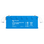 Blue Victron 51.2V 100Ah Lithium SuperPack NG battery with top terminals and side rope handles