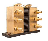 6000A 50mV DC shunt with multiple M10 terminal studs on heavy duty brass blocks and resistive plates