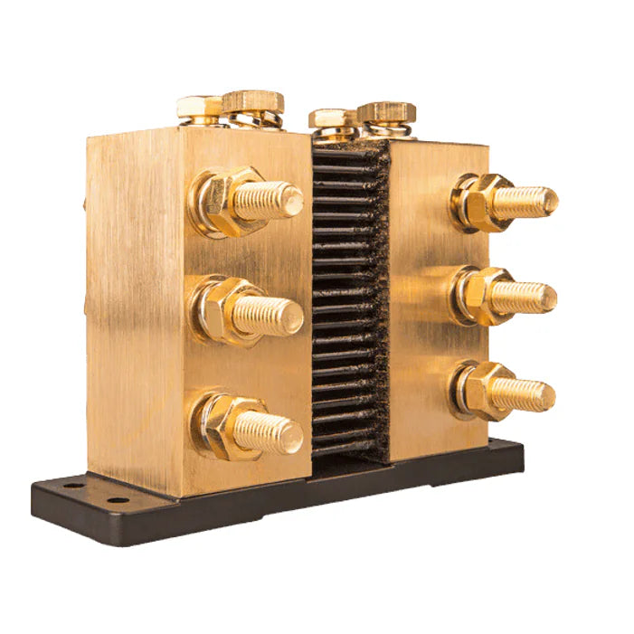 6000A 50mV DC shunt with multiple M10 terminal studs on heavy duty brass blocks and resistive plates