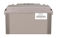 Rear view of the Victron AGM battery casing featuring product barcode and serial information sticker