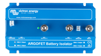 Top-down view of Argofet battery isolator showing connection labels and terminals