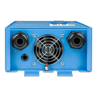 Bottom view of 100A autotransformer showing cooling fan and dual cable glands
