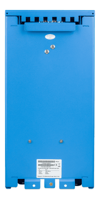 Rear view of the autotransformer with technical specification label and mounting brackets