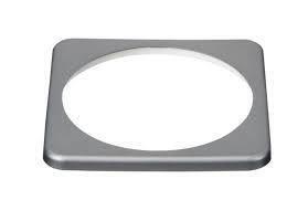 Square grey plastic bezel for mounting the battery monitor gauge