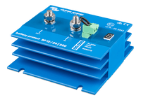 Perspective view of the 220A battery protect highlighting the blue aluminium heat sink fins