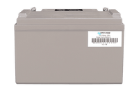 Rear of Victron battery housing showing manufacturer barcode and product label
