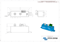 Dimensional drawing showing heights, widths, and mounting hole positions in millimetres