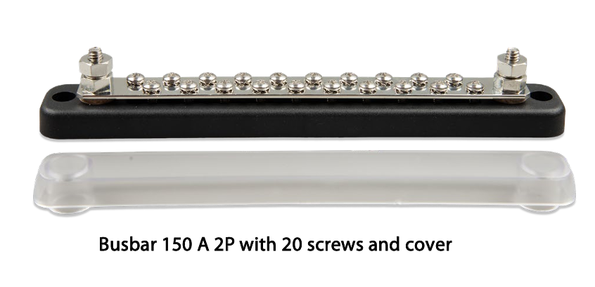 150A busbar and separate clear polycarbonate cover for electrical safety