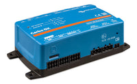 Angled side view of the blue Victron Cerbo GX MK2 communication centre