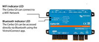 Explanatory diagram for the WiFi and Bluetooth LED indicators on a Cerbo GX MK2